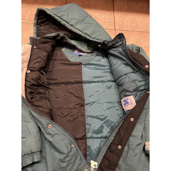 Vintage Philadelphia Eagles Jacket Mens XXL Green Starter Full Zip Coat Hooded - Picture 7 of 12
